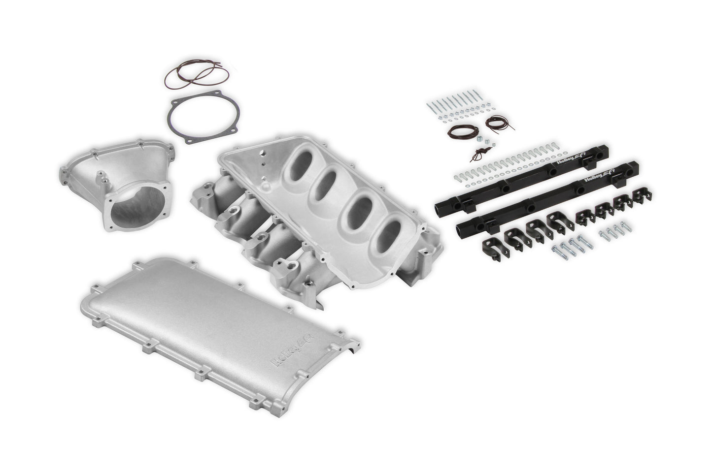 Holley Ultra Lo-Ram Manifold Kit Single Injector- Satin - GM LS3/L92