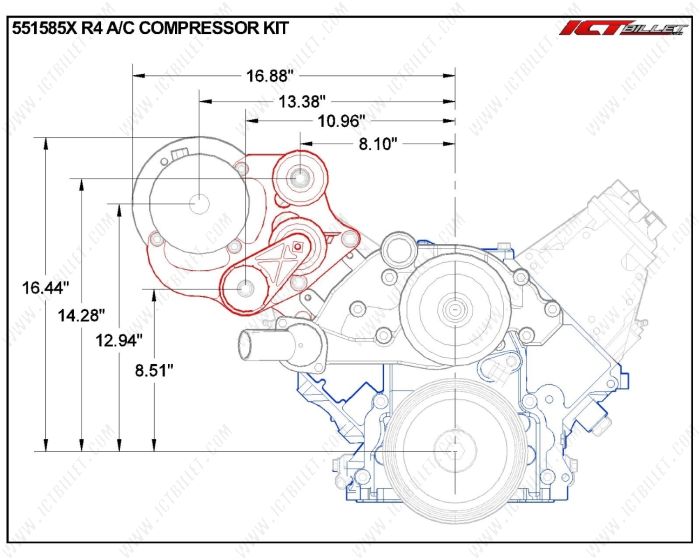 LS Truck R4 A/C Air Conditioner Compressor Bracket Kit SUV LSX AC (LS3 Camaro)