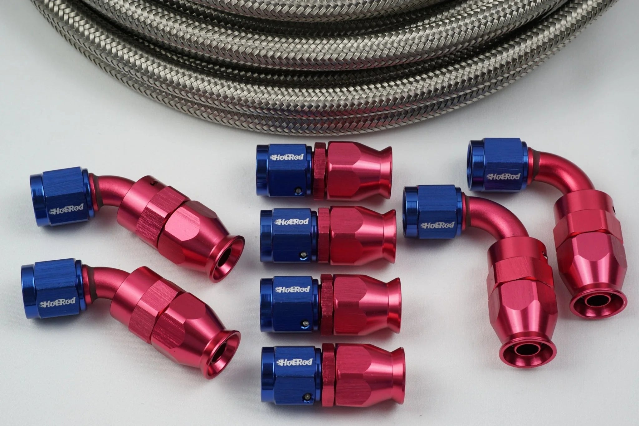 AN-10 Stainless Braided PTFE hose and 8 AN Fittings Bundle Deal