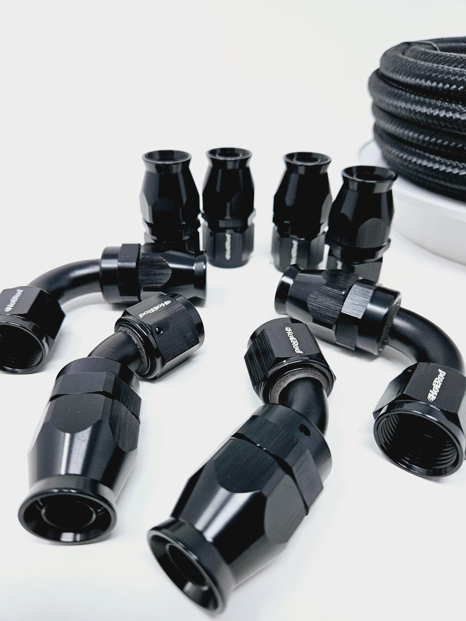 AN-6 Nylon Braided PTFE hose and 8 AN Fittings Bundle Deal