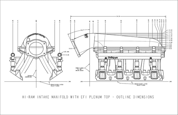 Hi-Ram Cathedral Port EFI with 92mm Throttle Bore and Billet Fuel Rails