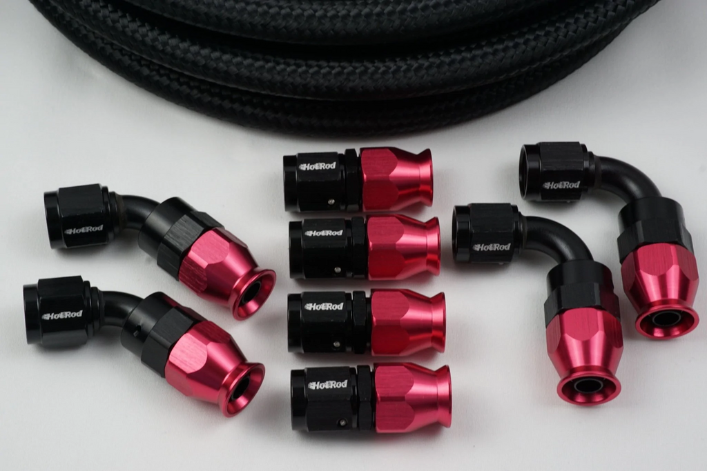 AN-6 Nylon Braided PTFE hose and 8 AN Fittings Bundle Deal