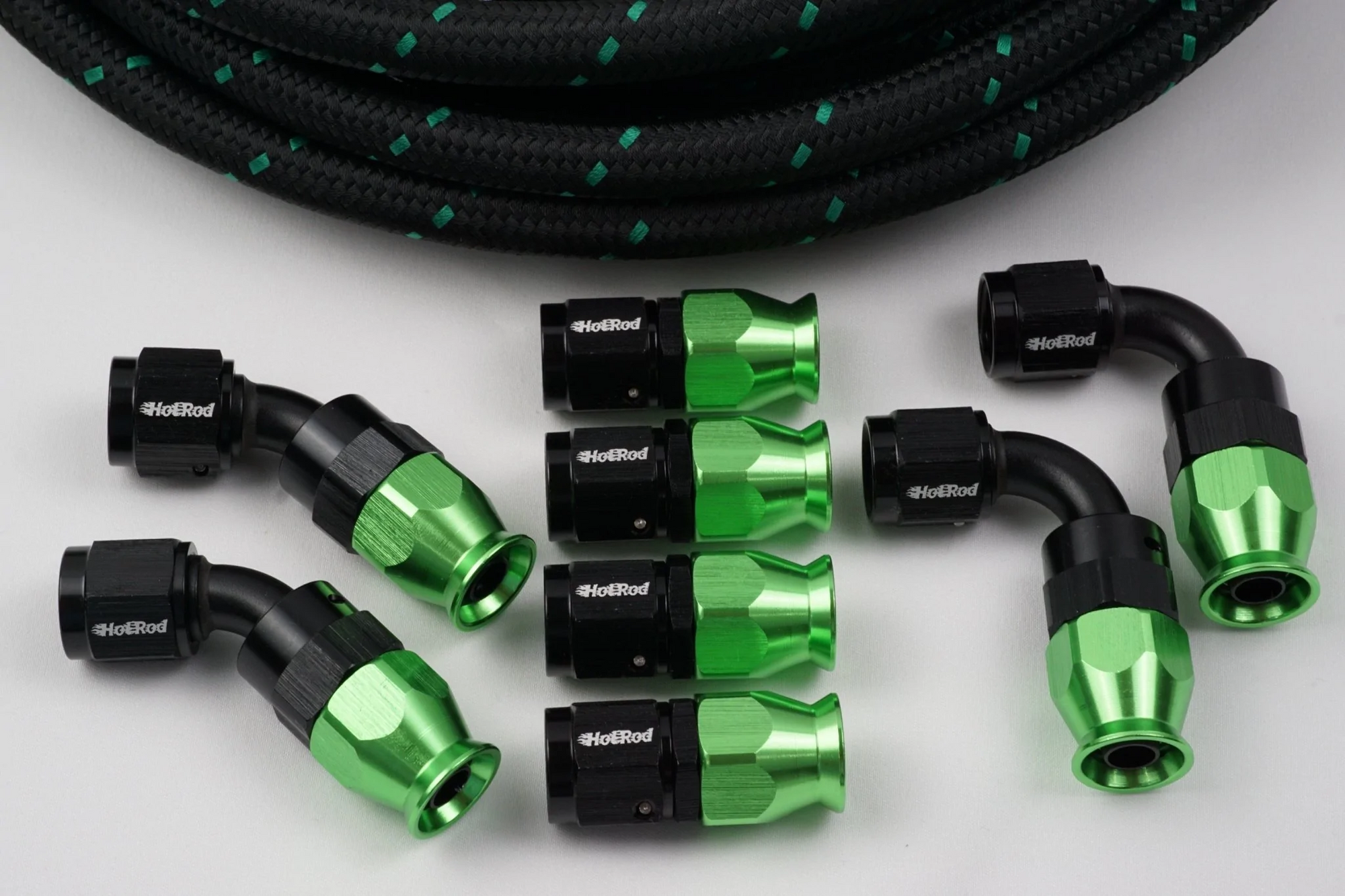 AN-6 Nylon Braided PTFE hose and 8 AN Fittings Bundle Deal