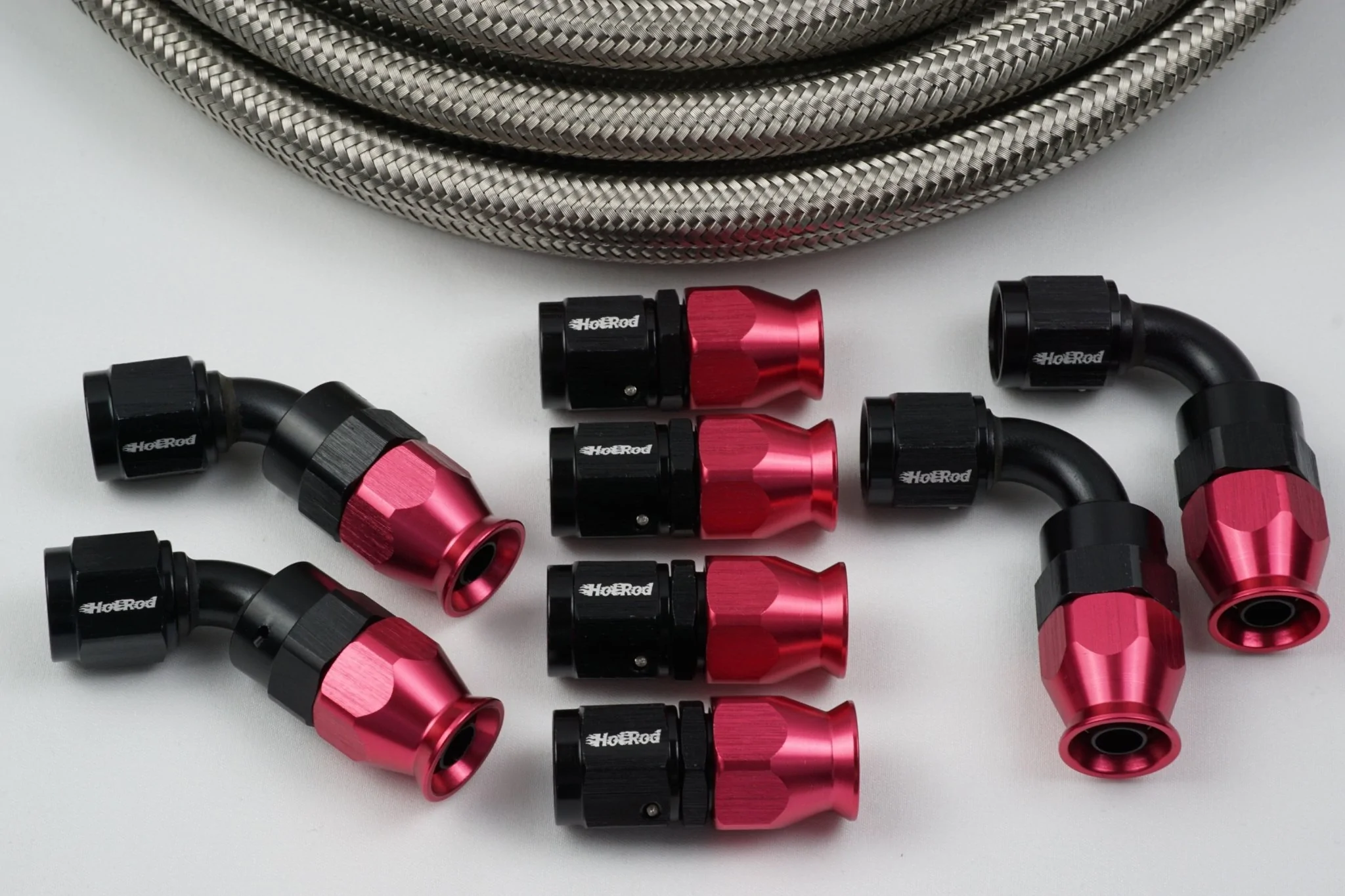 AN-10 Stainless Braided PTFE hose and 8 AN Fittings Bundle Deal
