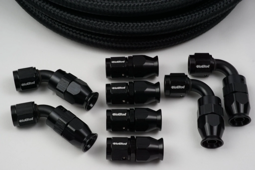 AN-6 Nylon Braided PTFE hose and 8 AN Fittings Bundle Deal