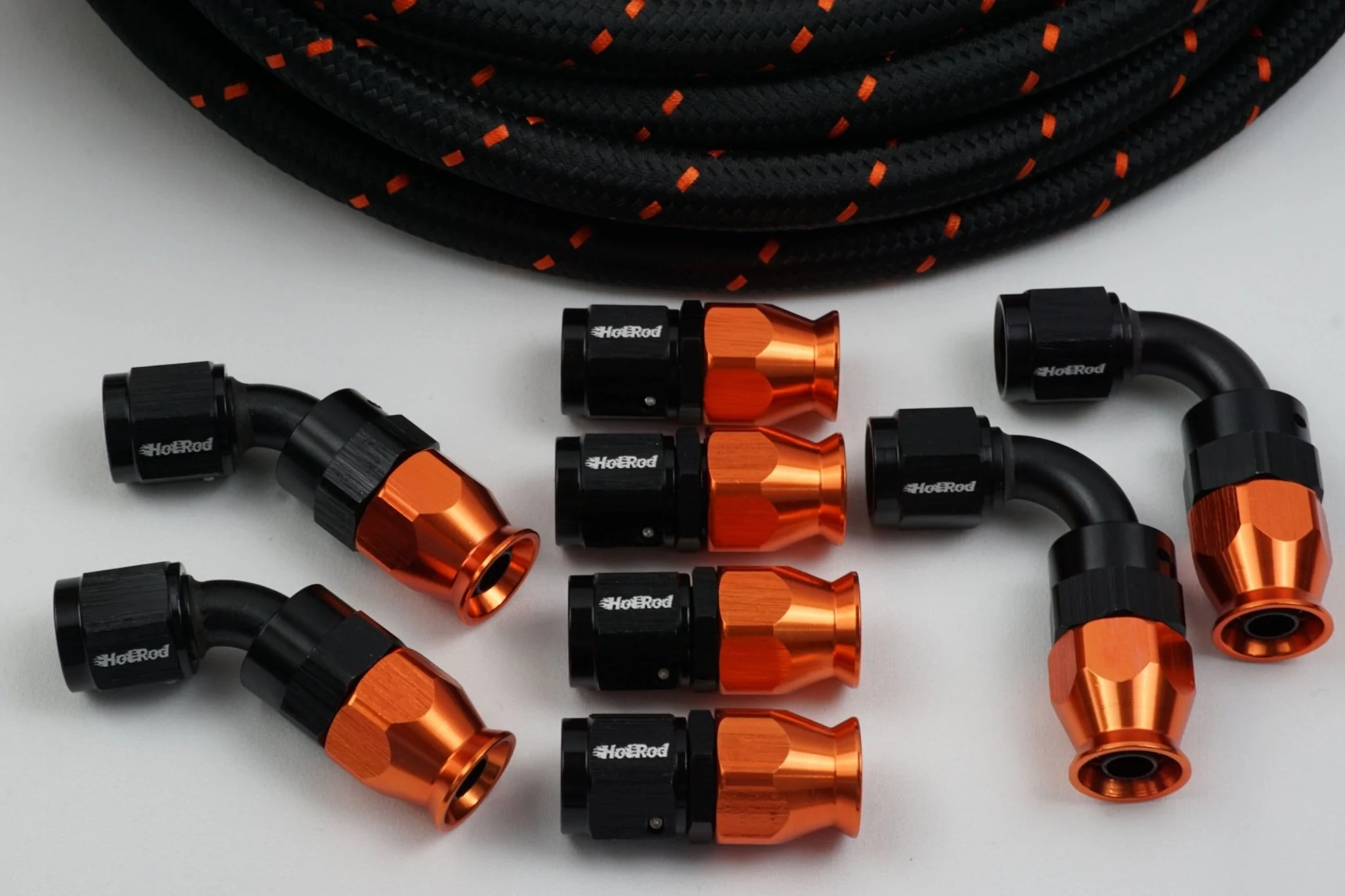 AN-10 Nylon Braided PTFE hose and 8 AN Fittings Bundle Deal