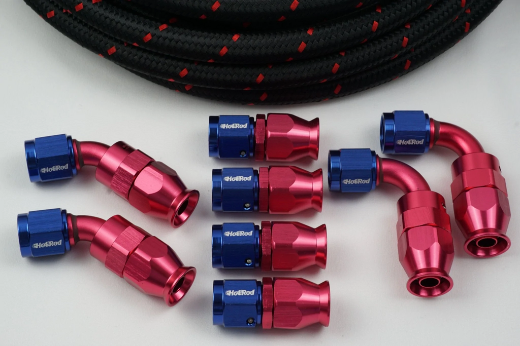 AN-6 Nylon Braided PTFE hose and 8 AN Fittings Bundle Deal