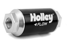 Holley 100 micron inline fuel filter 260GPH 162-572 Pre Pump - Hot Rod fuel hose by One Guy Garage
